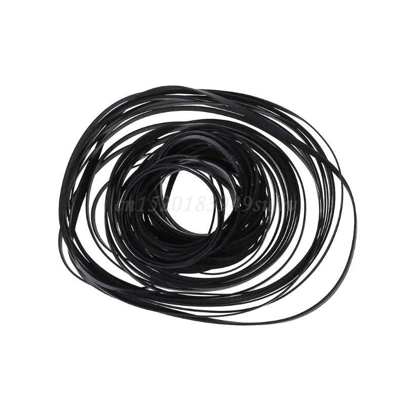 50 Pack Replacement Turntable Belt Rubber Flat Belt for Record Player Walkman DVD CD-ROM Repeater 2mm Wide Belt