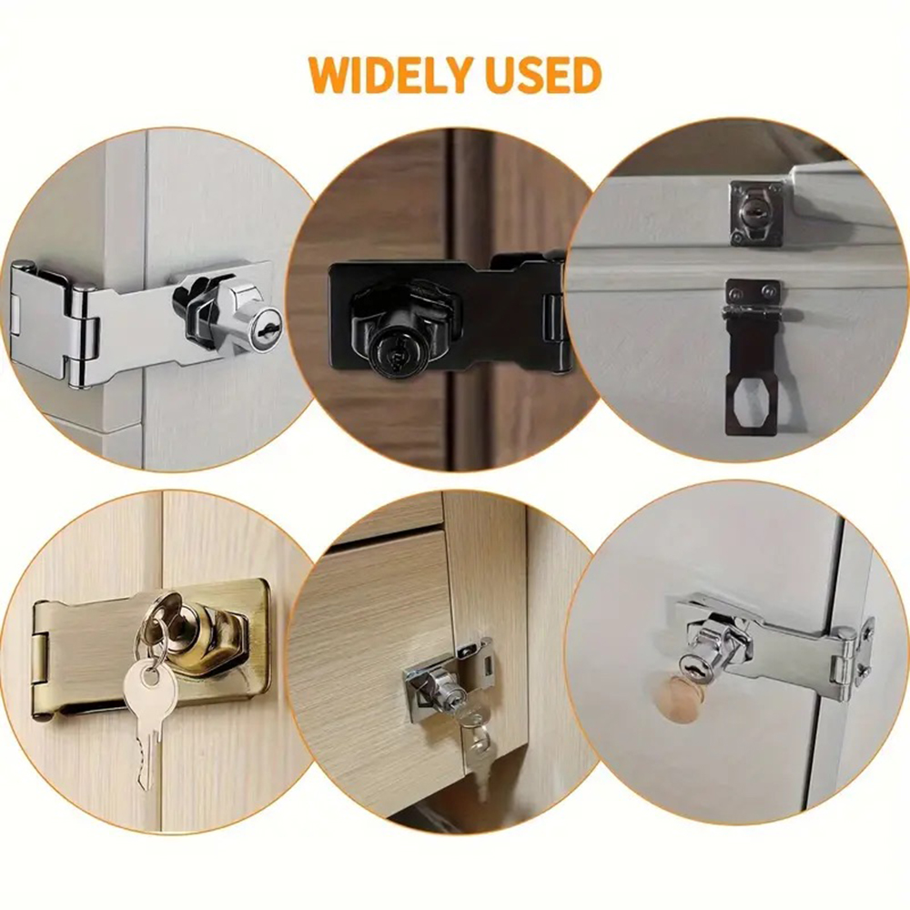Locking Hasp Heavy Duty Locking Hasp Staple With Keys Padlock Cupboard Shed Garage Lock Office Cabinet Security Lock Hardware