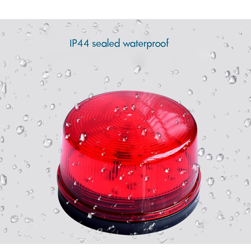 Rode led 12v beveiligingsalarm stroboscooplamp met schroefbasis zelfklevende waterdichte indicatielamp voor thuisbeveiligingssysteem