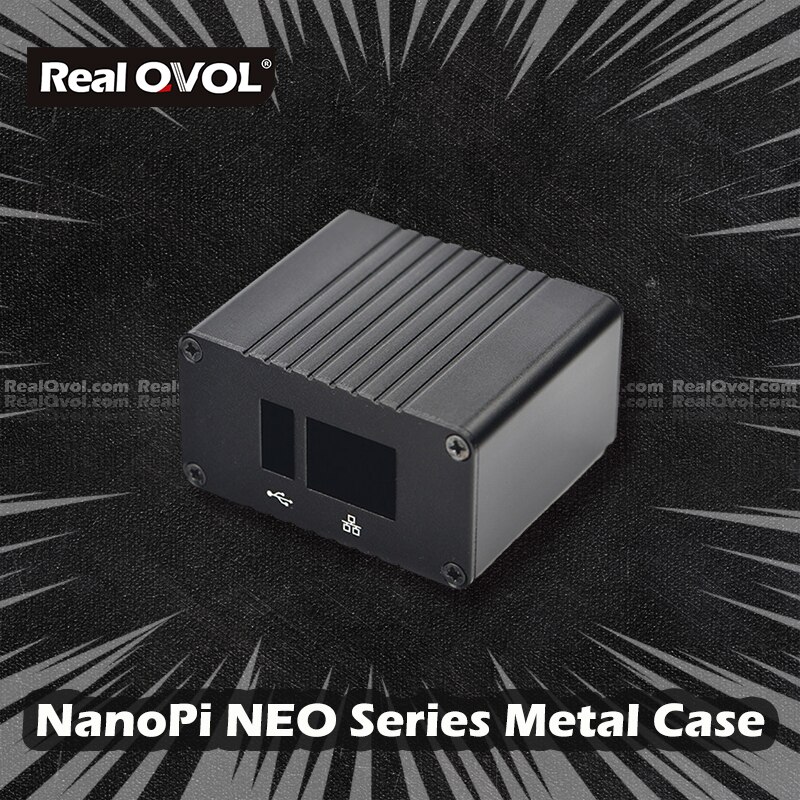 Realqvol Friendlyelec Neo/NEO2/Zeropi/NEO2 Zwart Demoboard Metal Case Koellichaam Buitenste Doos Case