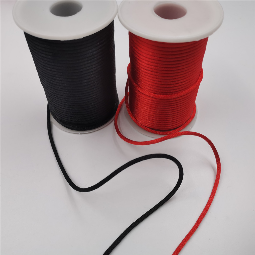 3MM Braided Macrame Silk Macrame Cord Rope Thread Wire DIY Chinese Knot Satin Bracelets Making Findings Beading 10 Yards