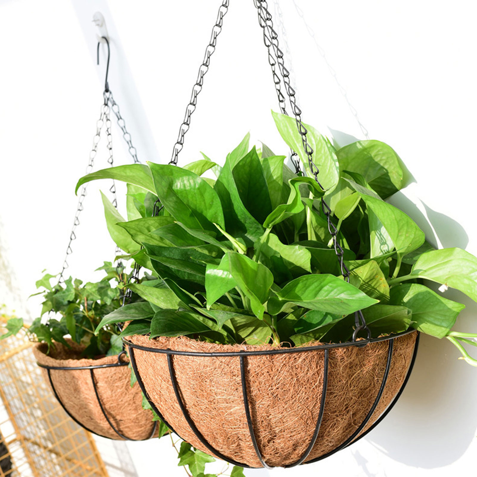 Maceta de coco ecológica para el hogar, cesta colgante, caja de almacenamiento para plantas y flores, estilo Original