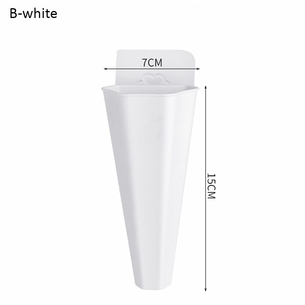 Nordic Plastic White Vases PP Transparent Wall Mount Flower Base Garden Supplies Home Hanging Flower Planter Pots Decor Vases: White B