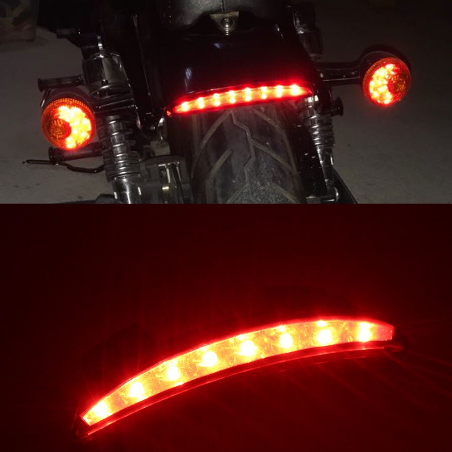 1 stk motorcykel bagskærm kant led hale advarsel stop lys røg/rød/klar linse til harley jern 883 xl883n xl1200n hakket