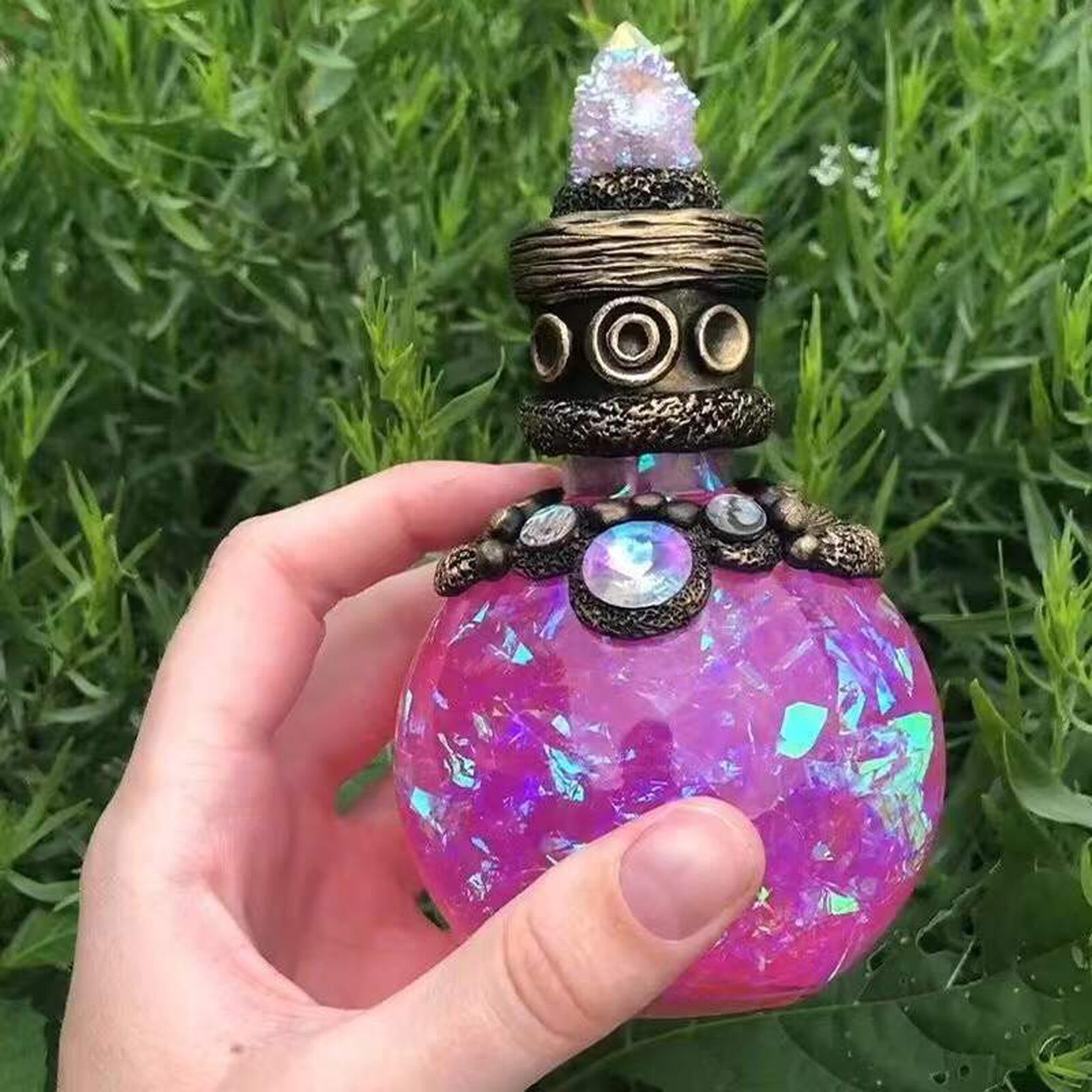 Poción mágica de Luna, decoración creativa de escritorio con forma de sirena, Aura, elfos, Tesoro, frasco de muestra, frasco de decoración del hogar