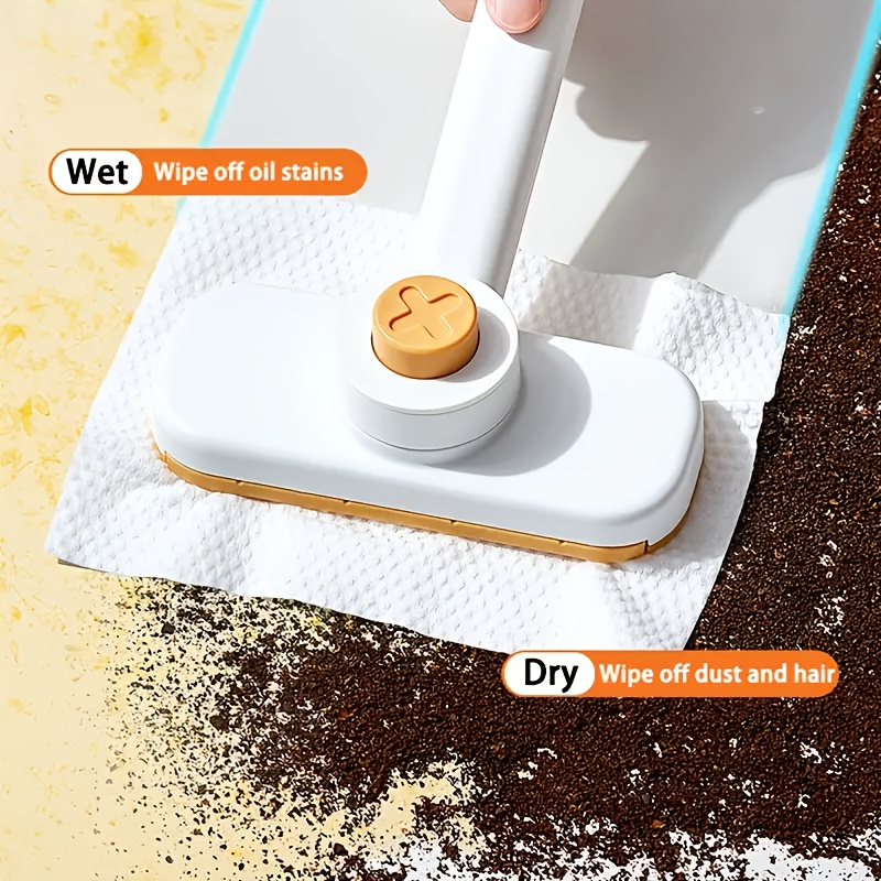 Alsidig mini-moppe med roterende hoved, håndholdt engangsklude til nem rengøring af gulve og vægge i badeværelse, køkken, bil