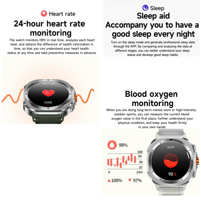 Outdoor Smartwatch Z7 Ultra with Android and IOS Titanium Metal Case with Heart Rate monitoring Bluetooth Phone Call 7-day Last