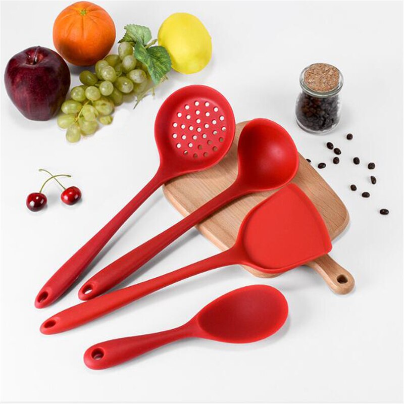 6 Stks/set Siliconen Keukengerei Koken Lepel Spatel Set Rijst Lepel Koken Tools Keuken Accessoires