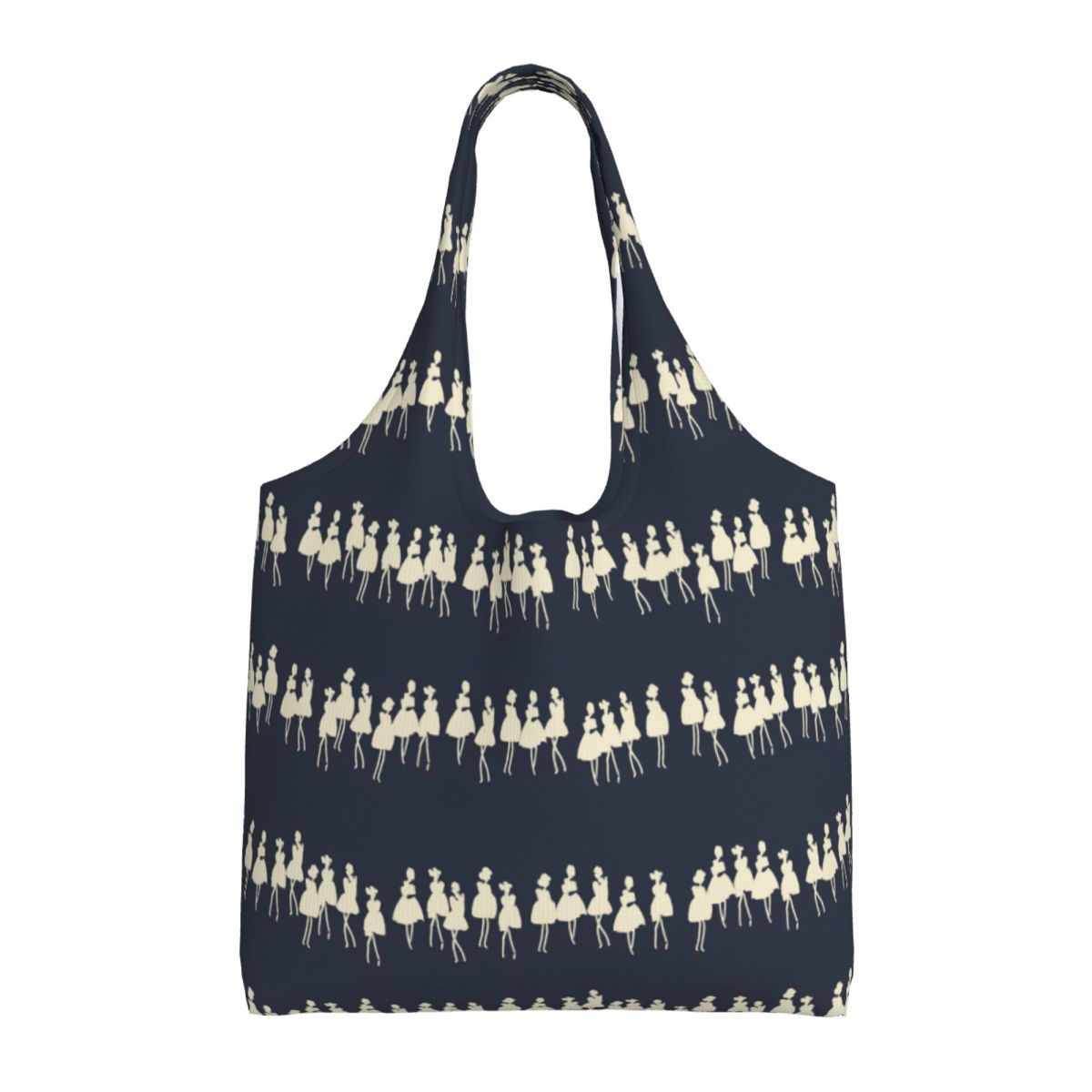 Impressão personalizada cão vermelho mostrar sacolas de compras reutilizáveis orla kiely mantimentos lona shopper bolsa ombro fotografia bolsas: Azul