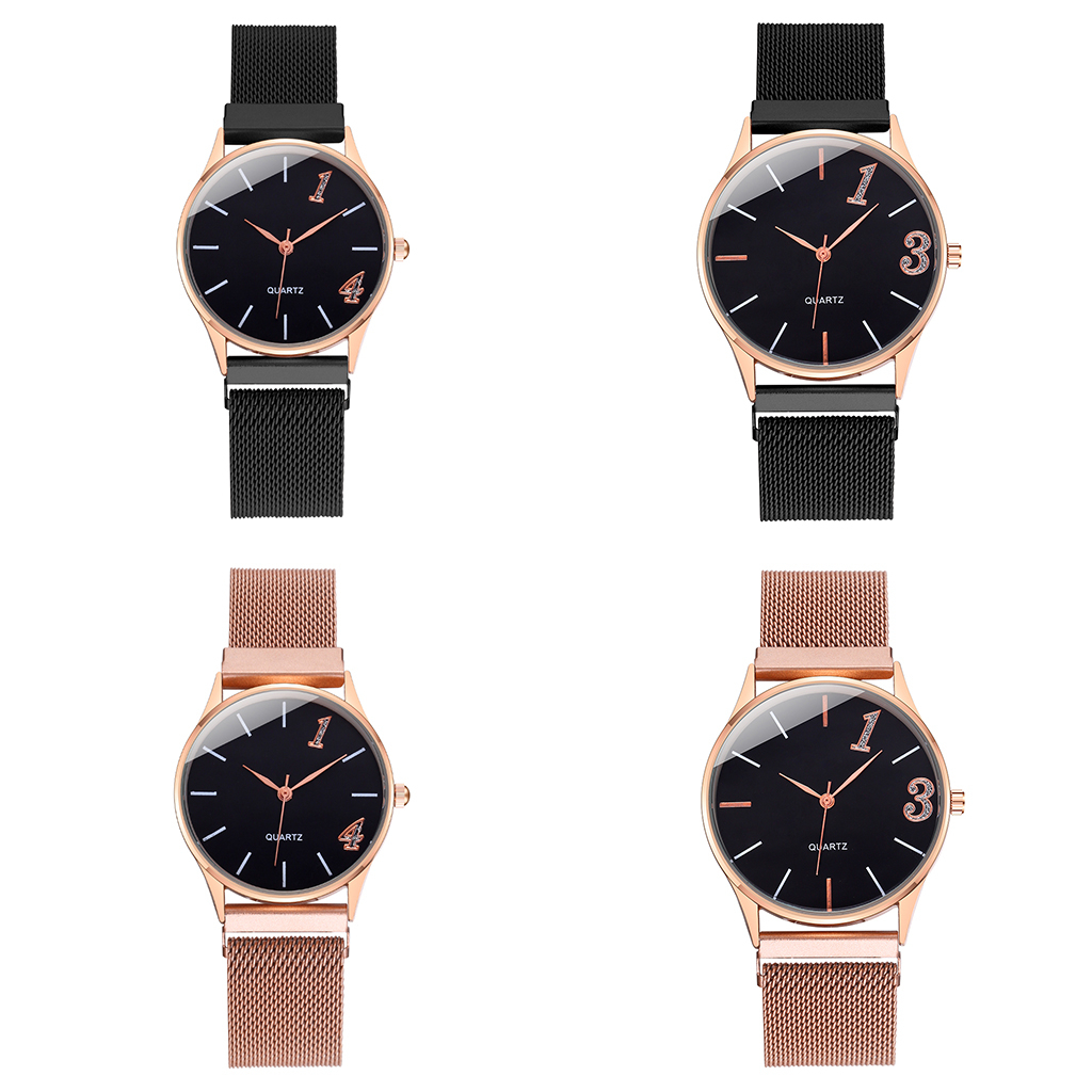 Relógio de pulso com fivela magnética, relógio fashion para amantes com design exclusivo, feminino e masculino, casual, presente de dia dos namorados