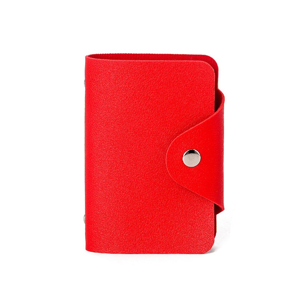 Pu Leer Functie 24 Bits Card Case Visitekaarthouder Mannen Vrouwen Credit Paspoort Card Bag Id Passport Card portemonnee: Rood