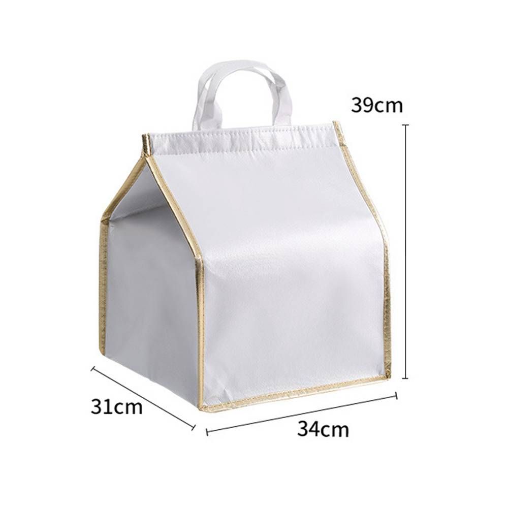 1PC Foldable Multifunction Cake Insulation Bag Waterproof Aluminum Foil Cooler Bag Thermal Box Home kitchen Bag: Brown