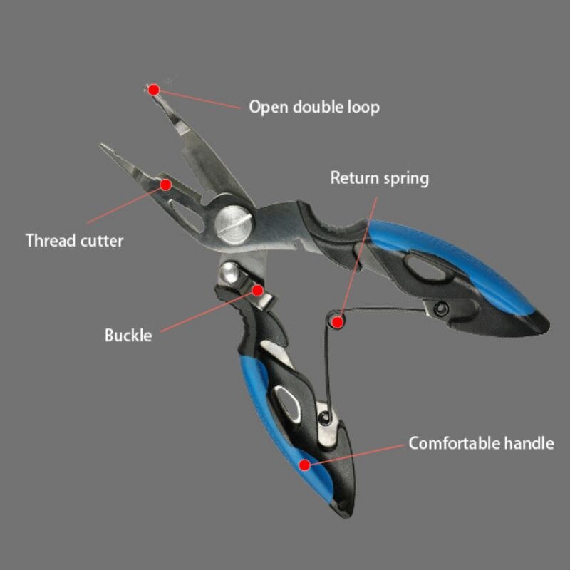 Titanium Fishing Scissors Lure Pliers Plating Tip Open Loop Bait Multifunctional Tackle Fishing Pliers Fish Use Tongs Scissors