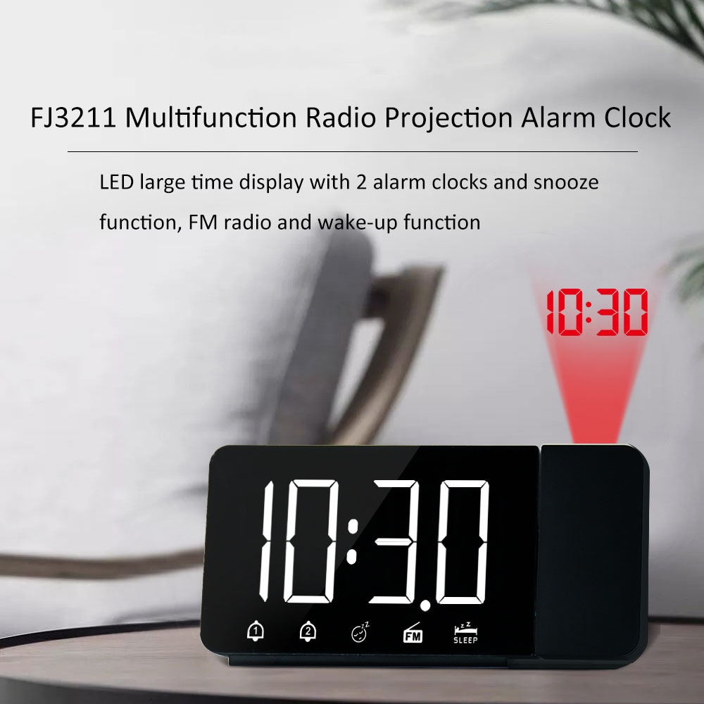 Sveglia della proiezione Digital Alarm Clock Con Funzione Snooze FM Display A LED Orologio Elettronico Per La Camera Da Letto Ufficio