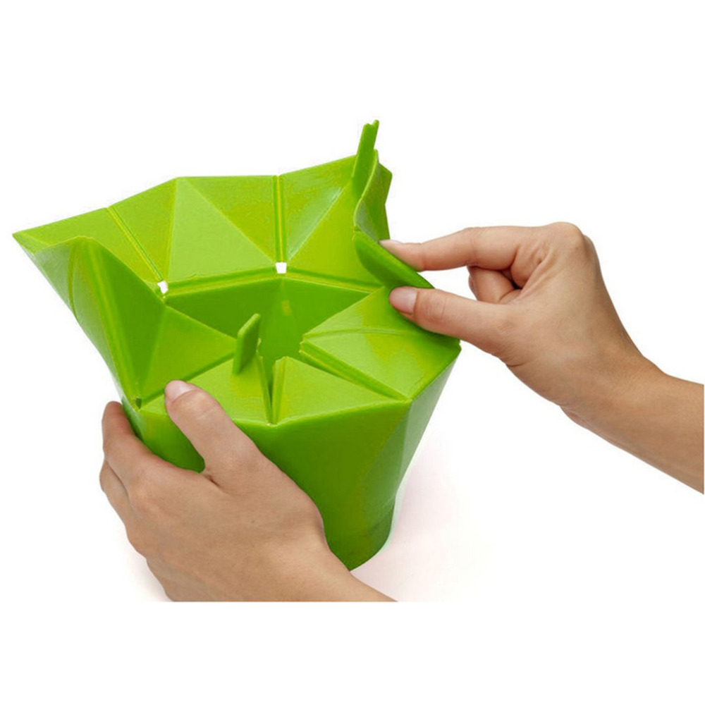 Poptop Popcorn Popper Maker DIY Silicone Microwave Popcorn Maker Fold Bucket Red Green Kitchen Tool