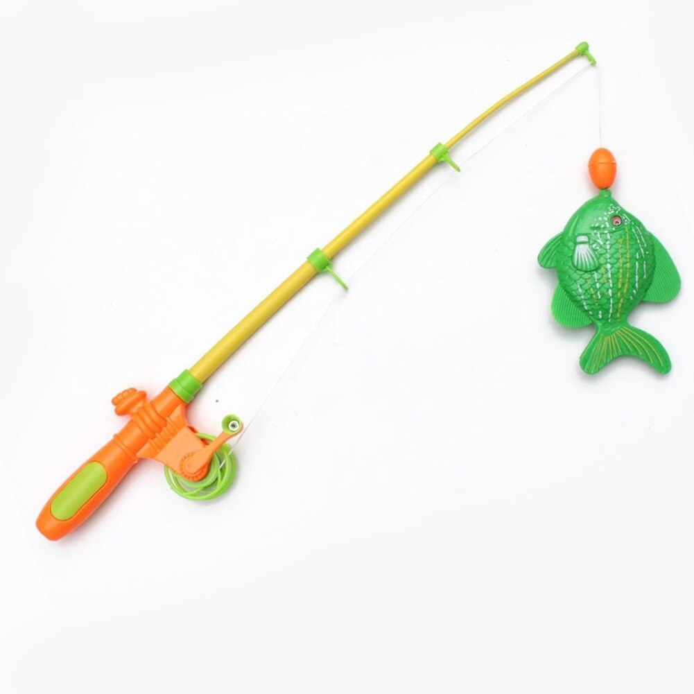 Jouet de pêche magnétique canne jeu de filet pour enfants enfant modèle jouer jeux de pêche jouets de plein air (6 poissons + 1 canne)