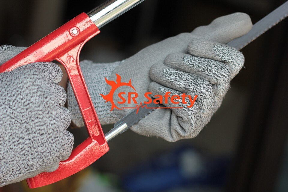 Srsafety 6 paar anti-snij pu-handschoenen, snijbestendige handschoen, snijniveau 5