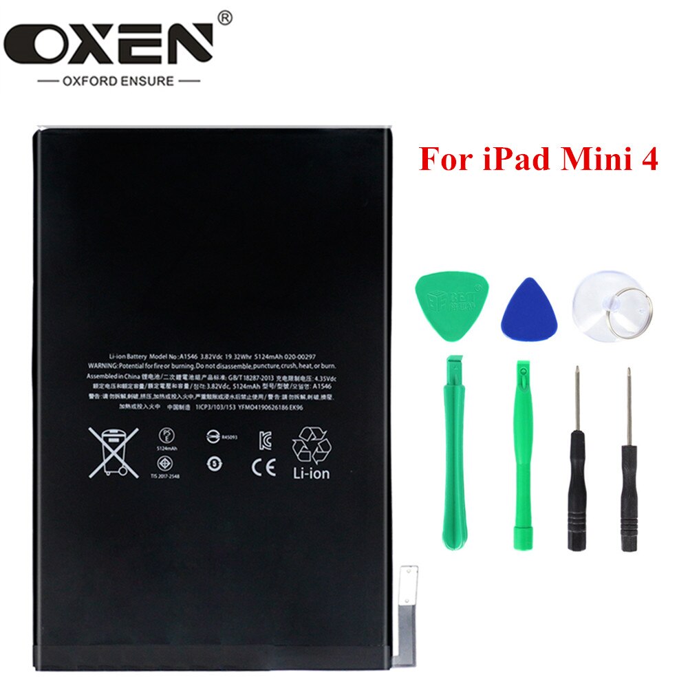 OXEN Tablet Battery 5124mAh for iPad Mini 4 - Replacement Li-Ion Battery Parts