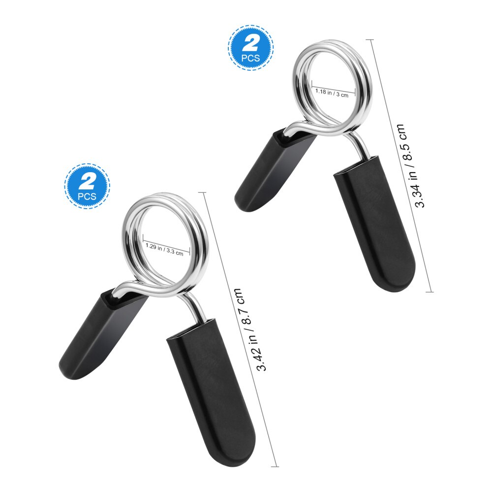 CLISPEED 4PCS 25mm/28mm Dumbbell Barbell Clamps Spring Clip Collars for Powerlifting Cross Fit Weightlifting Gym