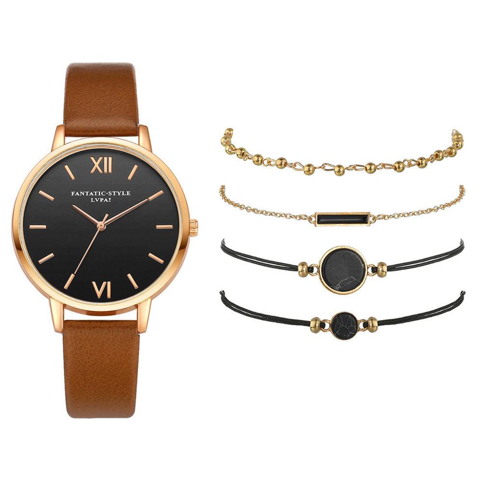 Relojes de belleza de cuarzo para mujer, pulsera de reloj de traje a la , de estilo europeo, pequeño y delicado: Brown