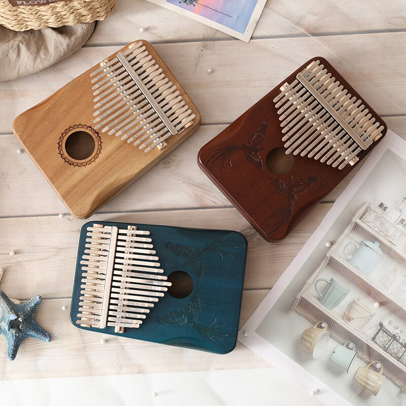 17 teclas Piano de pulgar Kalimba de de madera de caoba cuerpo instrumentos musicales con libro de Aprendizaje Ajuste martillo Kalimba Piano