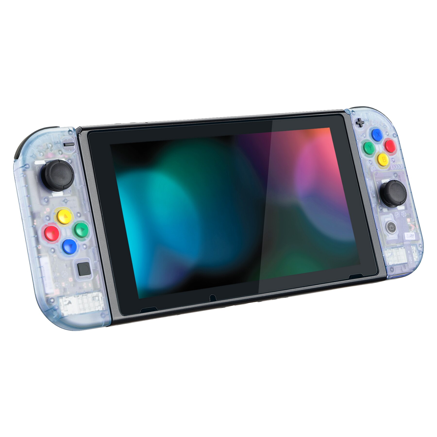 EXtremeRate-carcasa para mando de consola, carcasa de placa trasera azul, con botones para NS Switch y JoyCon