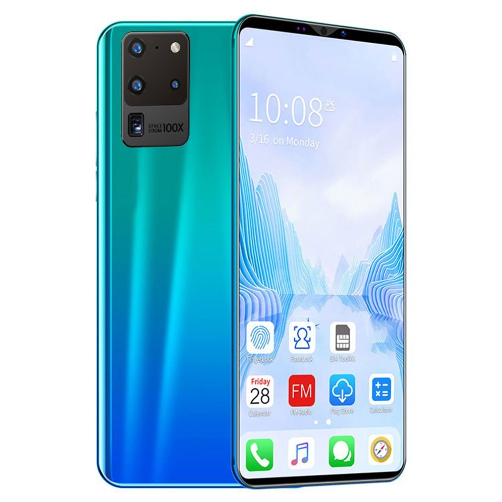 S20 pro smartphone 5.8 Polegada tela smartphone 512m + 4g android smartphone 3d vidro chapeado capa traseira vermelho: green / Europa