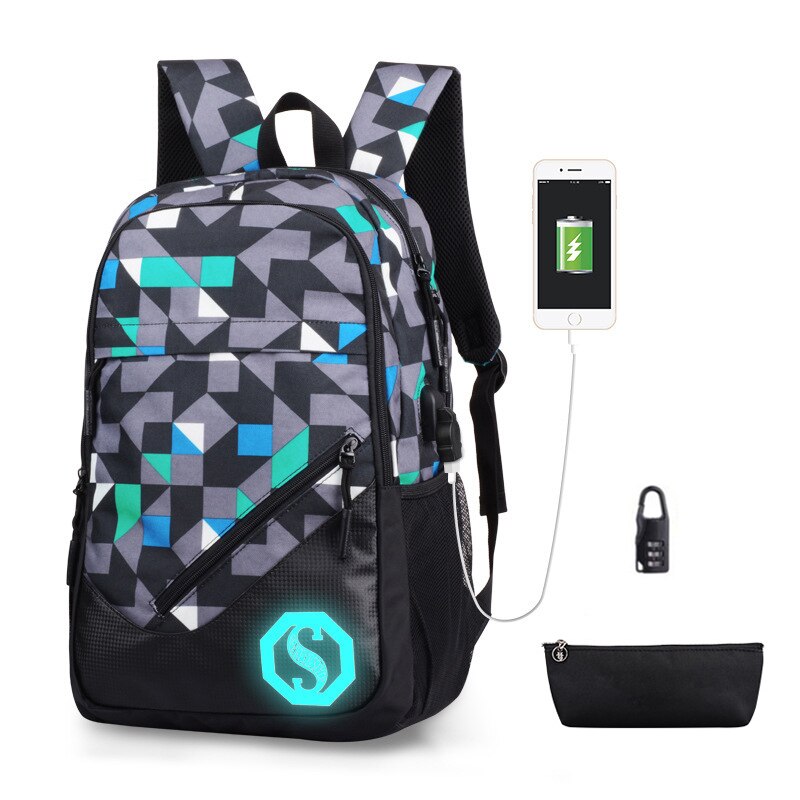 7-12 jahre alt Jungen Schule Taschen Leichte Klasse Schule und Mittelschule Rucksack freundlicher Bookbag mit Standard-leuchtstoffbirnen markieren 2/3 einstellen: Usb b 2 setzt