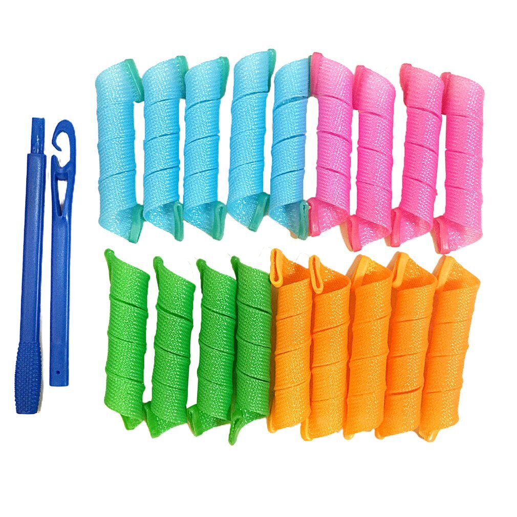 18 pz bigodino di capelli magico portatile accessori per lo messa in piega dei capelli bigodini di capelli strumento per lo messa in piega dei capelli di bellezza non dannoso rulli per capelli fai da te: 30cm