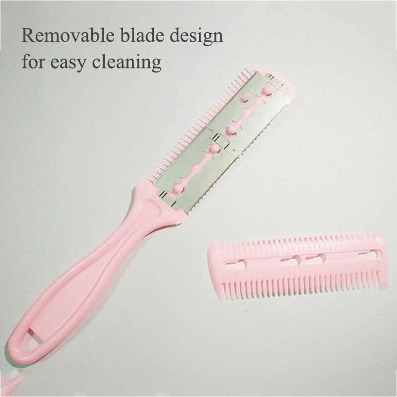 Peine para cortar el pelo con cuchillas de afeitar, cortador de pelo, herramienta de adelgazamiento, peluquero herramienta, herramientas de estilismo DIY para salón de pelo, 1 ud.