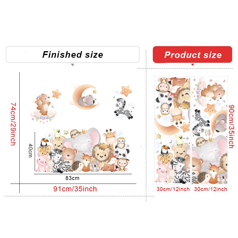 Cartoon Animals Party Wall Sticker for Kids room K... – Vicedeal