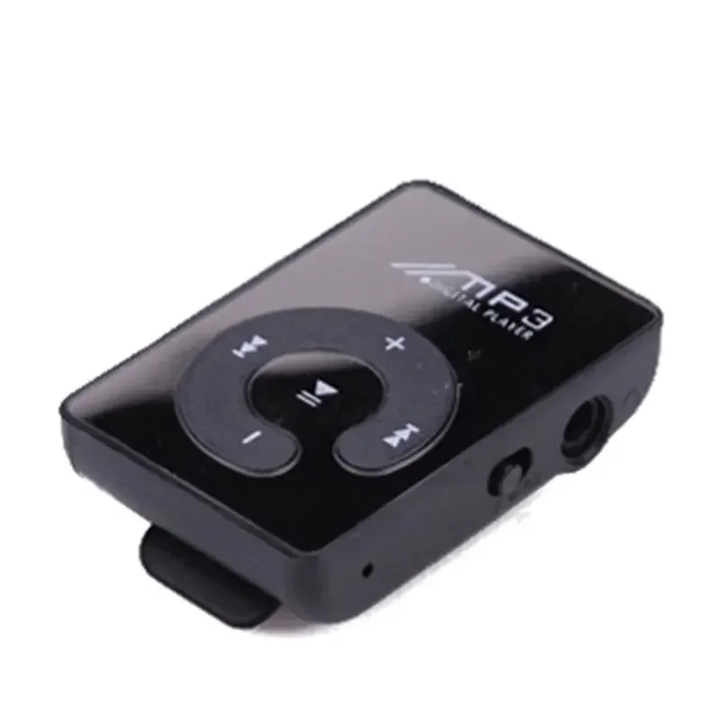 C Key Clip Insert MP3 Mini Mp3 Player Music Player Mirror Card Clip Music Playback Music Player: black