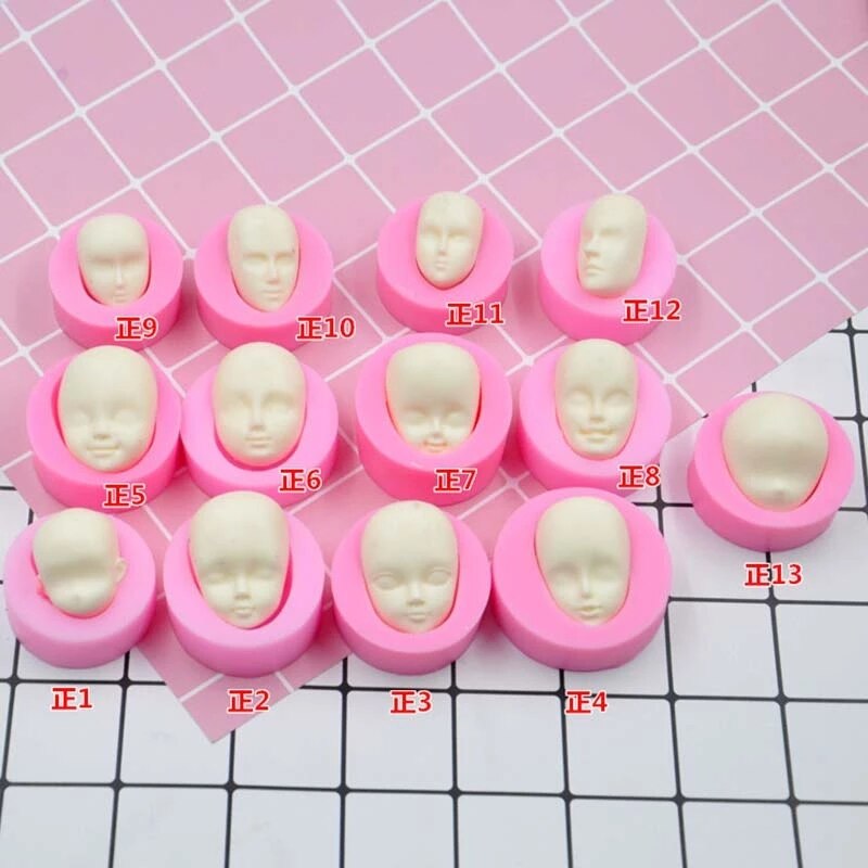 3d flickor prinsessan ansikte dam huvud tårta form docka huvud tårta choklad diy dekor silikon söt dockansikte stampo per fondente