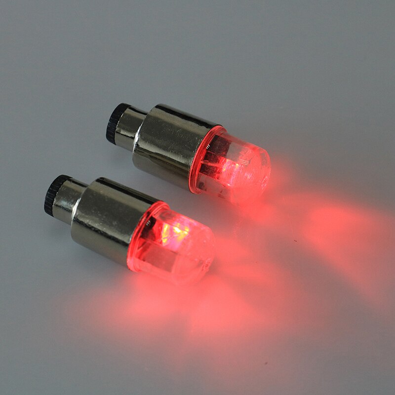 2pcs Bike Car Motorcycle Wheel Tire Tyre Valve Cap Flash LED Light Spoke Lamp Bicycle Bike Accessories: Red