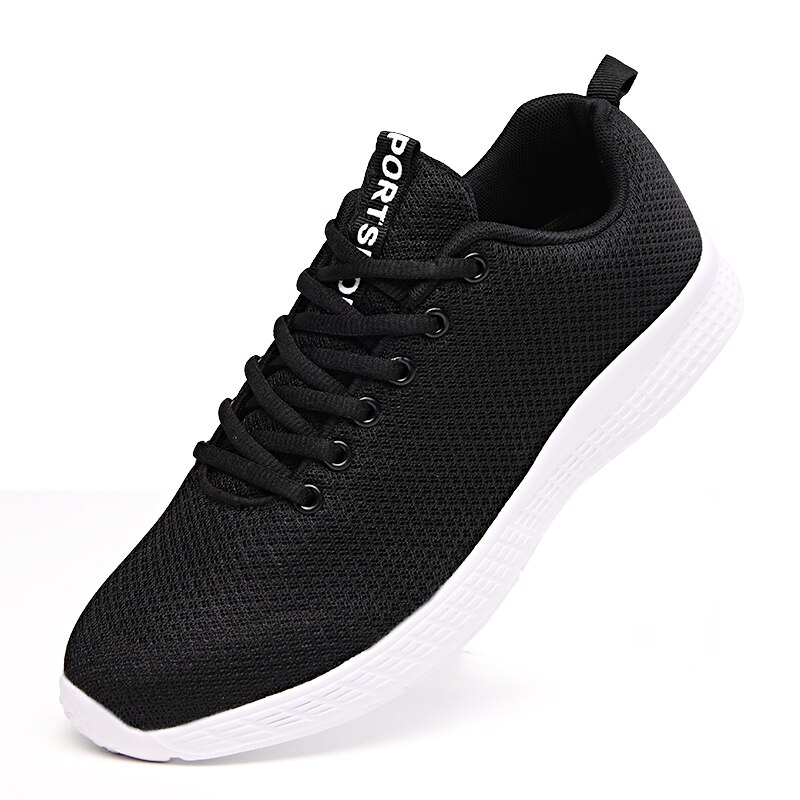 Grande taille 39-48 zapatillas de deporte chaussures hommes Tennis baskets léger homme chaussures respirant hommes formateurs articles chaussants pour hommes: Black / 6.5