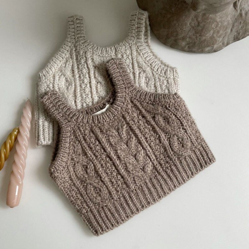 Bebê infantil colete de malha cor sólida meninas sem mangas camisola primavera outono crianças casaco cardigan nova moda crianças roupas de malha
