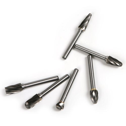 Fixmee – fraises rotatives en carbure de tungstène ACDEFL, 6x10mm, 8 cannelures, forets pour lime, 6 pièces