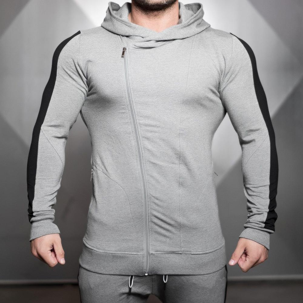 Sport Lauf Jacke Männer Fitness Gym Bodybuilding Sweatshirt Outdoor Radfahren Sportswear Mantel Ausbildung Jogging Hoodies Jacken: XXL / Dark Gery