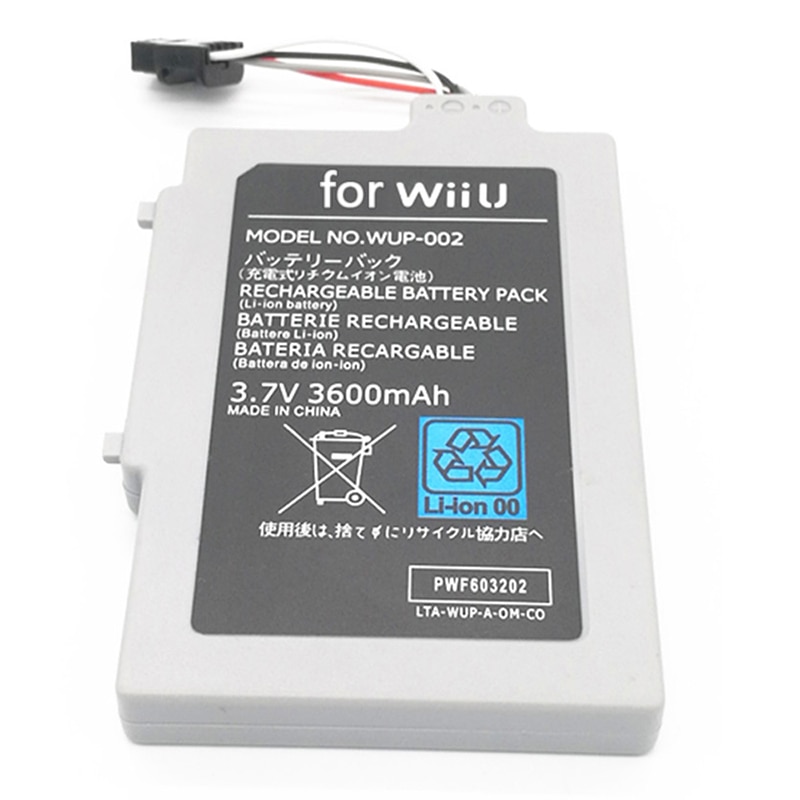 100% 3600mAh Li-ion batterie pour Console de jeu Nintend Wii U batterie Rechargeable pour contrôleur de manette Wii-U Joystic