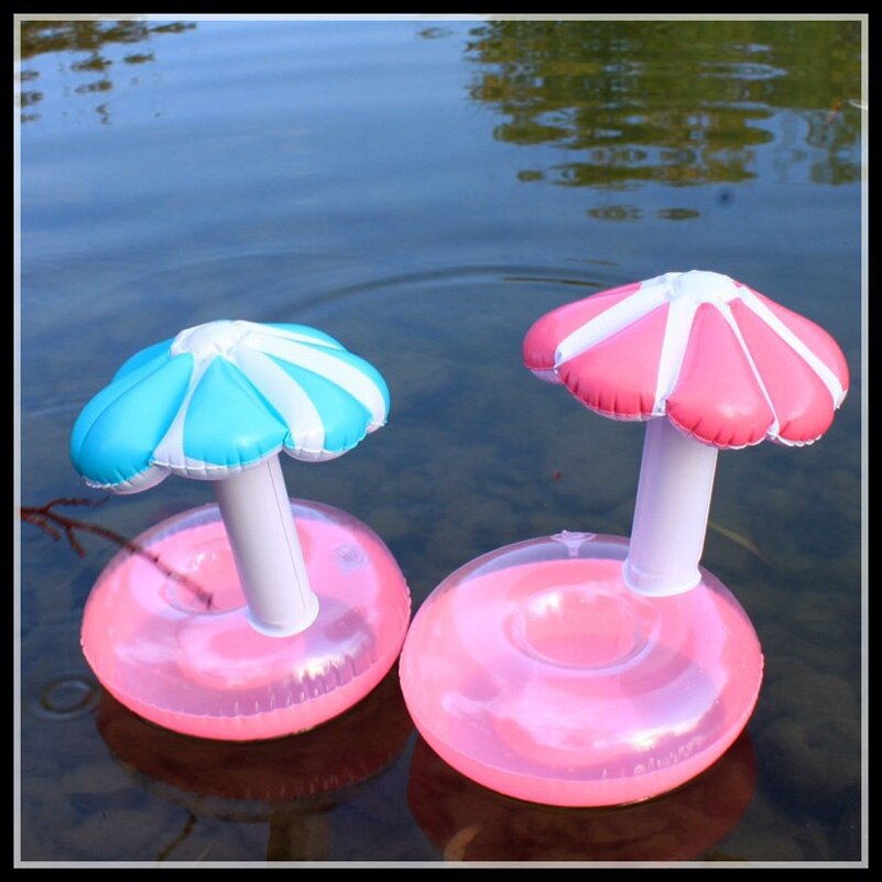 Uppblåsbar kopp drink sommar pool flyta paraply träd dryck kopp hållare flyta mini drink pool leksak utomhus simning strand leksak