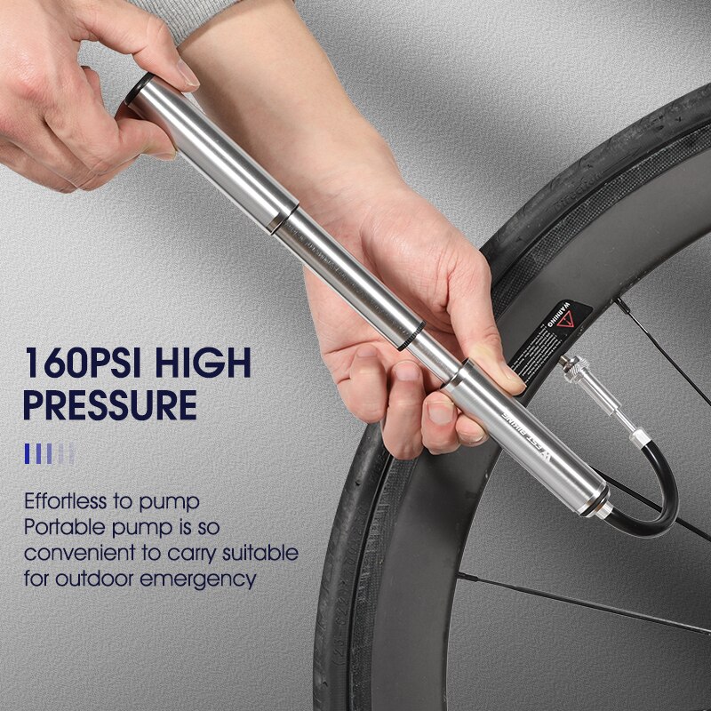 WEST BIKING Portable Mini Bike Pump High Pressure With Hose Mountain Road Bicycle Schrader Presta Valve Alloy Cycling Inflator