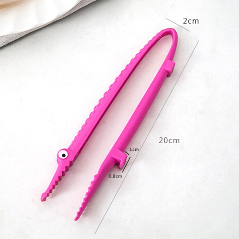 1pcs 1 PC Plastic Crocodile Shape Food Tongs Non-Stick Barbecue Clip Kitchen Tools Utensils Accessories