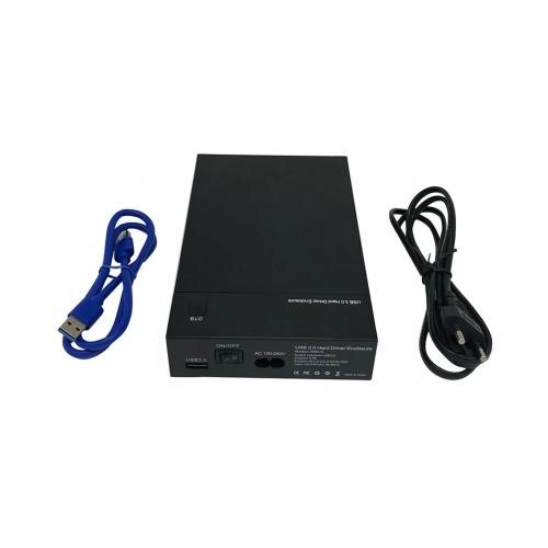 USB 3.0 à SATA III boîtier de disque dur externe Support à la fois 2.5 "et 3.5" SATA HDD SSD adaptateur intégré: Black EU Plug