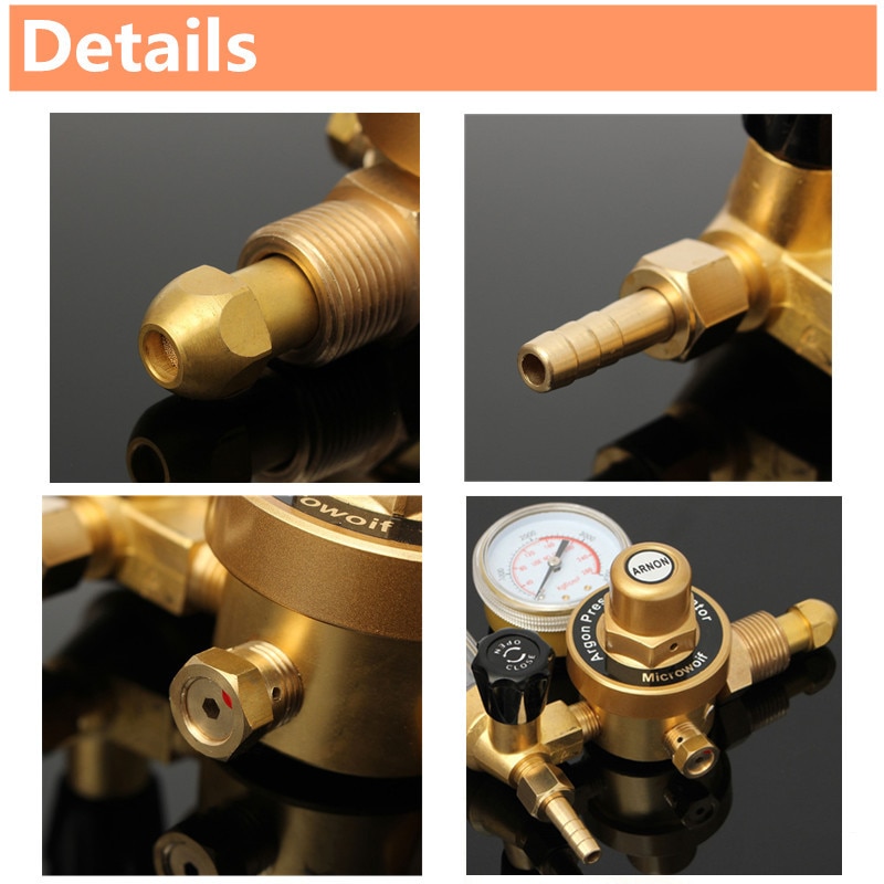 AR Argon CO2 Gauge Pressure Regulator Mig Tig Flow Meter Control Valve Reducer Welding Gas Single Tube Aquarium