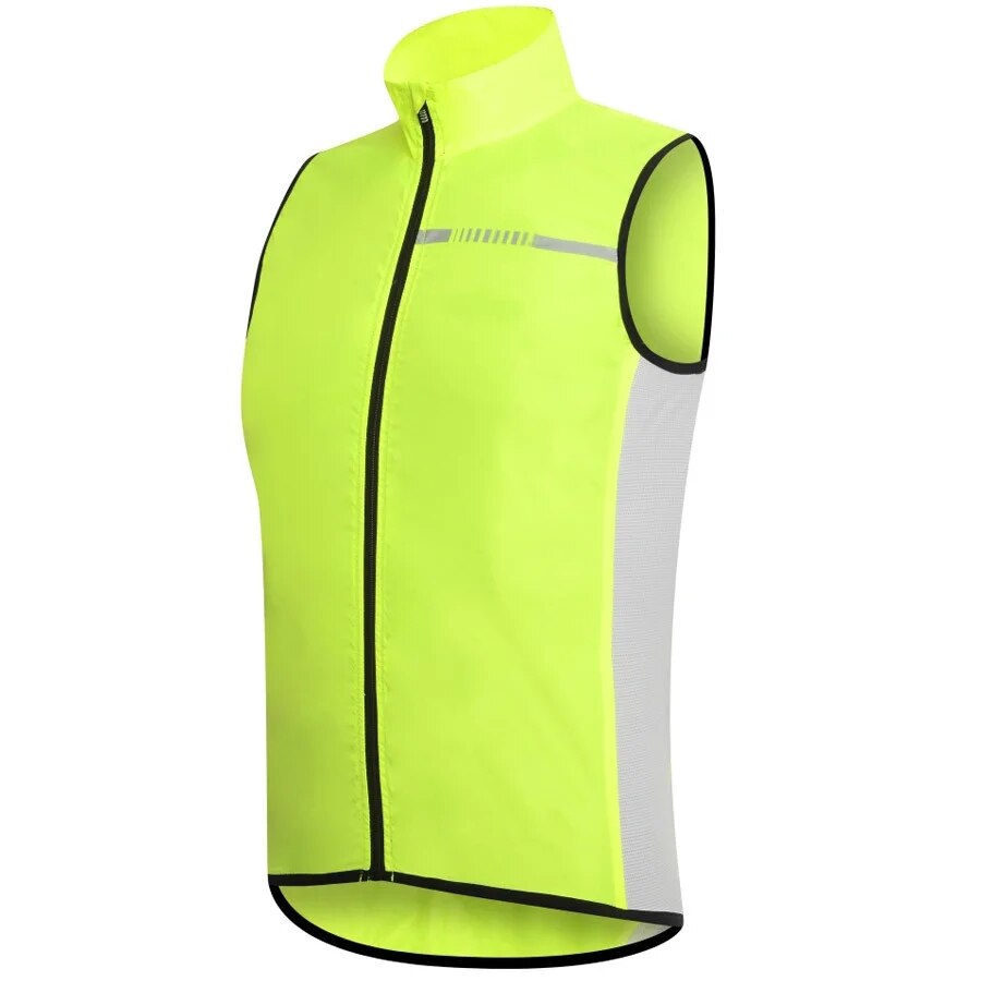 Fluo Geel Winddicht Gilet Fietsen Fiets Mtb Lichtgewicht Windscherm Vest Terug Ademend Mesh