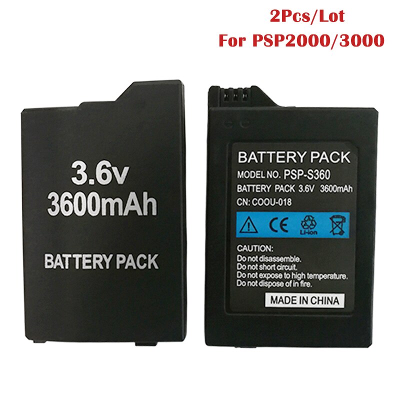 2 Stks/partij 3.6V 3600 Mah Lithiumrechargeable Batterij Vervanging Voor Sony Psp 2000 Psp 3000 PSP2000 PSP3000 Controller Gamepad