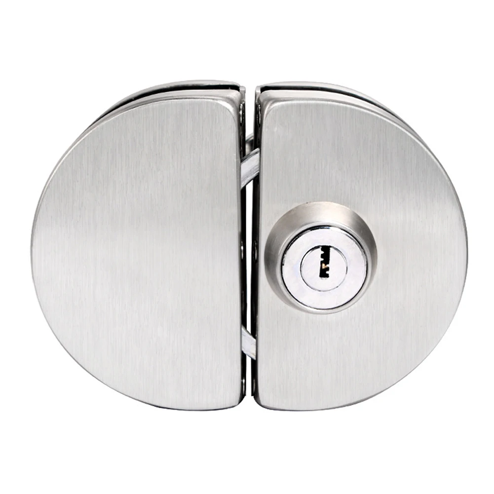 Serratura per porta in vetro Vetrina Serrature per vetrine Doppia porta in acciaio inossidabile Nessuna necessità di foratura Hardware per porta di casa antifurto