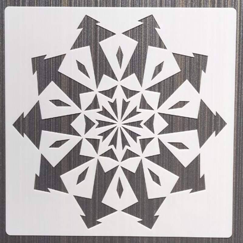 1Pcs 20*20Cm Eenvoudige Mandala Diy Gelaagdheid Stencils Muur Schilderen Meubels Plakboek Kleuring Embossing Album Decoratieve Template: GRIJS