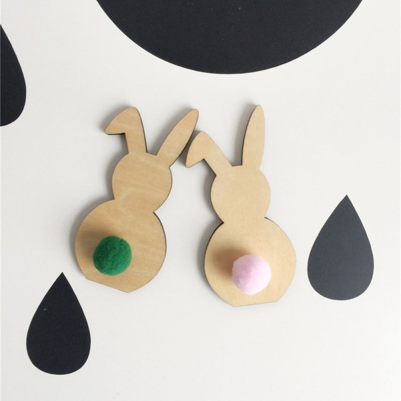 Ins Nordic Stil Holz Kaninchen Ornamente Kinderzimmer Dekoration Holz Handwerk Kinder Sichere Natürliche Spielzeug Fotografie Requisiten
