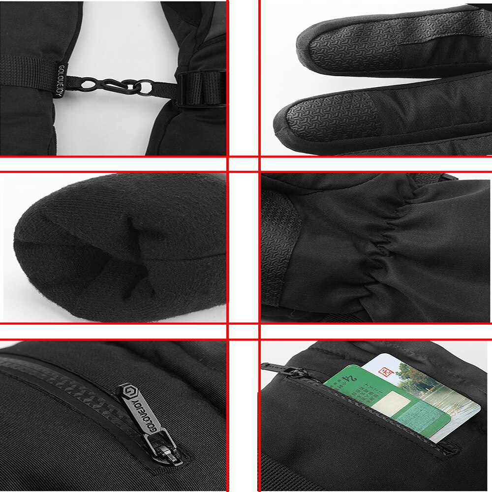 Mannen Ski Handschoenen Snowboard Handschoenen Sneeuwscooter Motorrijden Winter Handschoenen Winddicht Waterdicht Unisex Sneeuw Handschoenen